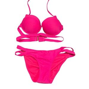 TiniBikini Hot Pink Push Up Bikini Set Size M Summer
Beach Pool Bra Support